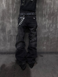 "STATIC" Flared Denim V2 | BLACK