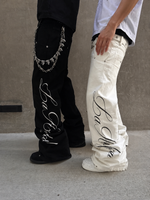 "CALLIGRAPHY" Flared Denim | Black (PRE-MADE)