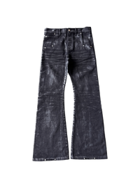OBSIDIAN Waxed Flared Denim