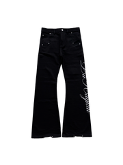CALLIGRAPHY Flared Denim | Black