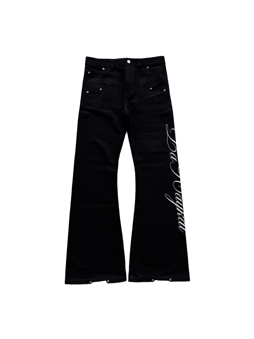 CALLIGRAPHY Flared Denim | Black