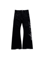 "CALLIGRAPHY" Flared Denim | Black (PRE-MADE)
